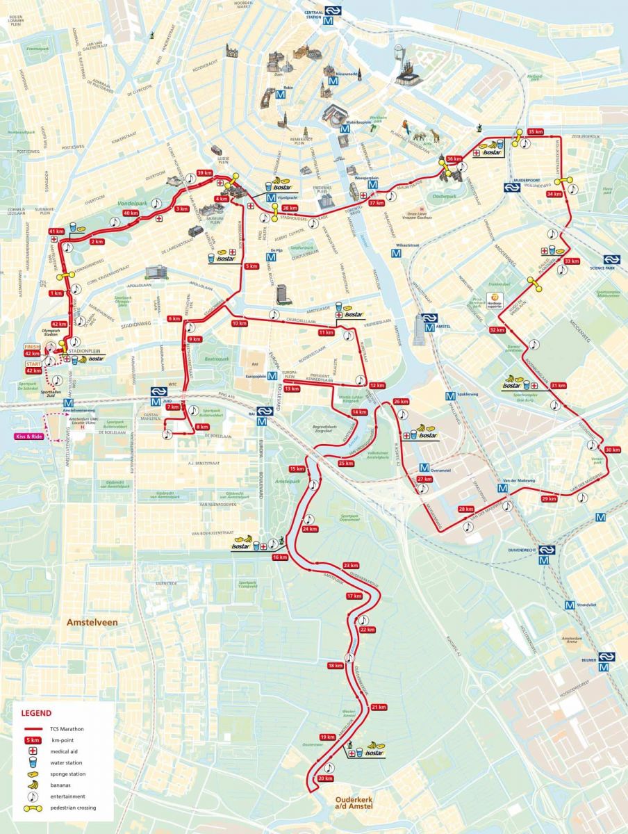 Amsterdam Marathon Course Map Watch Athletics